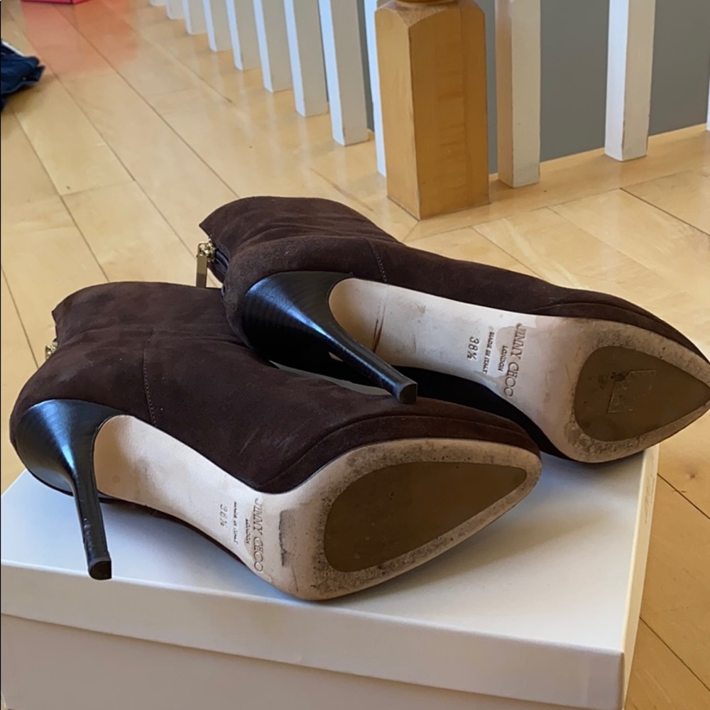 Jimmy Choo coffee suede spike heel boots - Picture 6 of 8